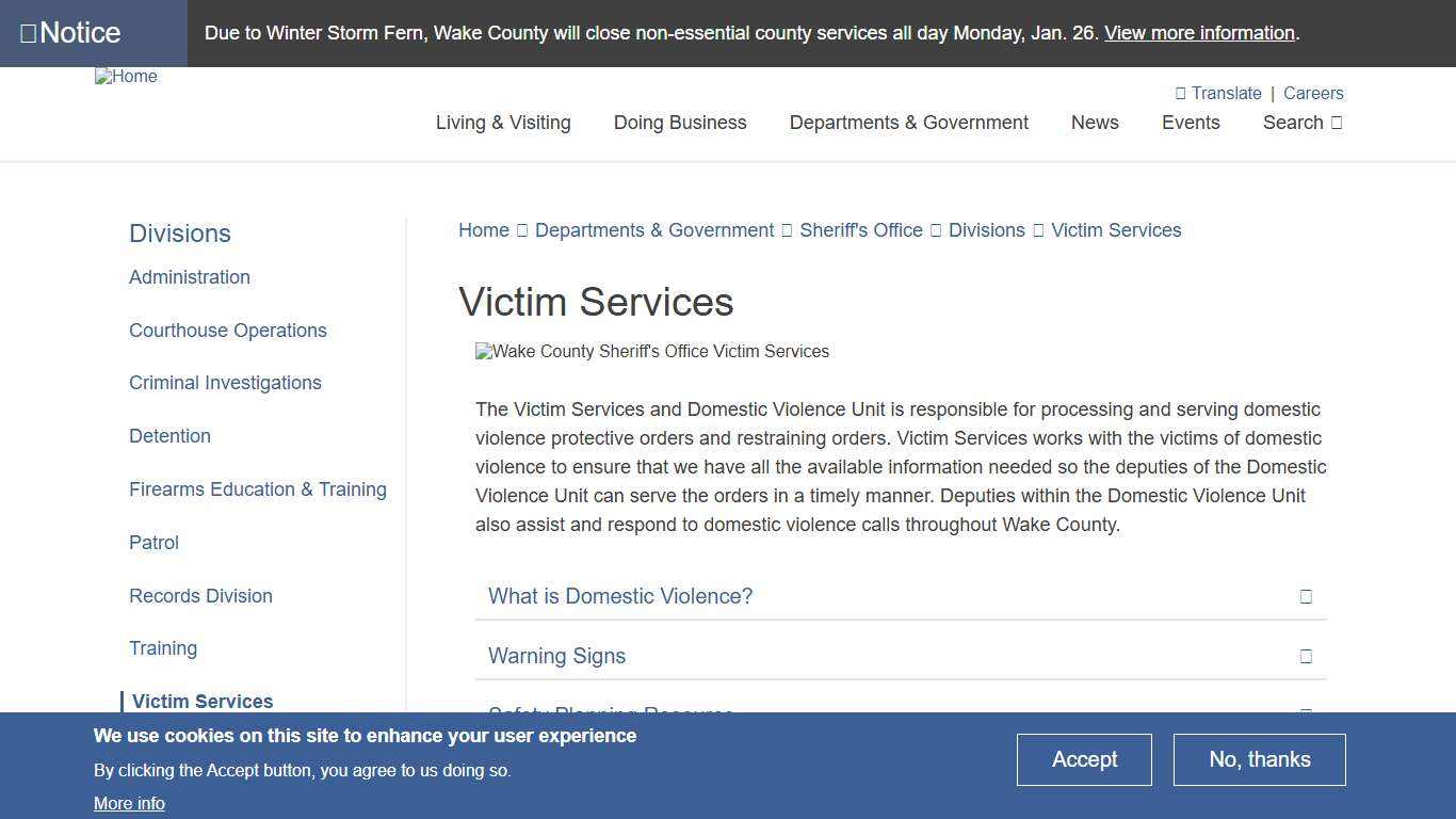 Victim Services Wake County Government